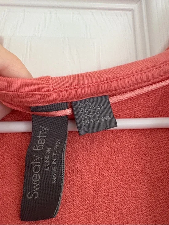 Sweaty Betty After Class Hoodie Sweatshirt Coral Women’s Medium - Picture 2 of 8